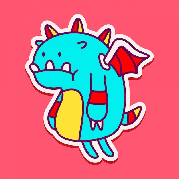 Vector monster character doodle sticker  illustration