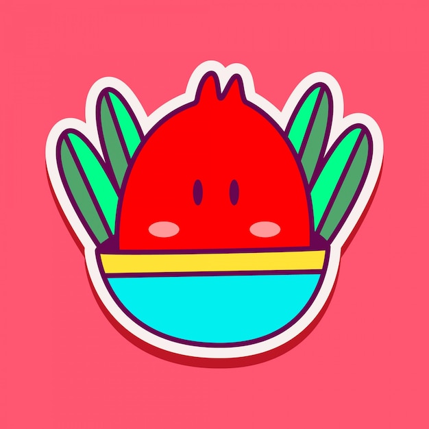 Vector monster character doodle sticker  illustration