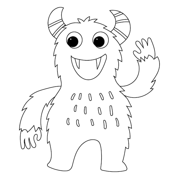 Vector monster coloring pages for kids