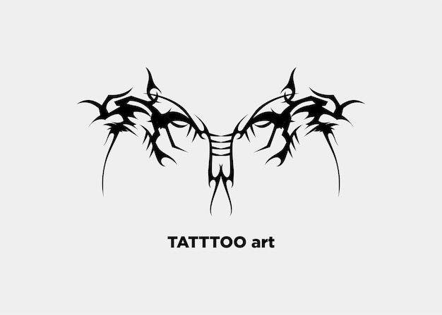 Vettore monster devil tatuaggio tribale illustrazione vettore