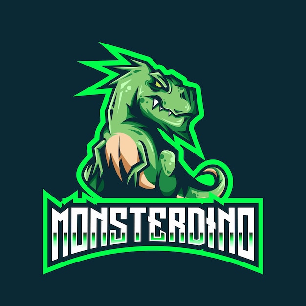 Шаблон логотипа Monster Dino Esport