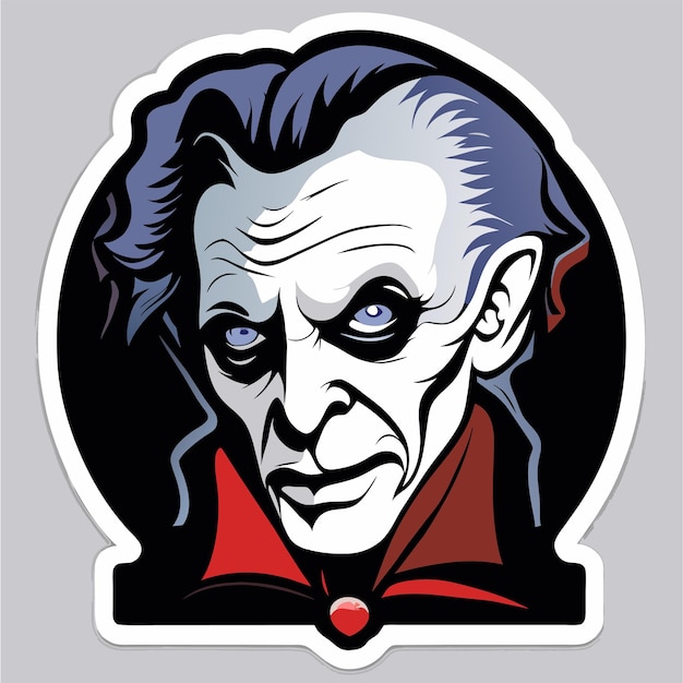 Vector monster dracula halloween hand drawn flat stylish cartoon sticker icon concept isolated illustration