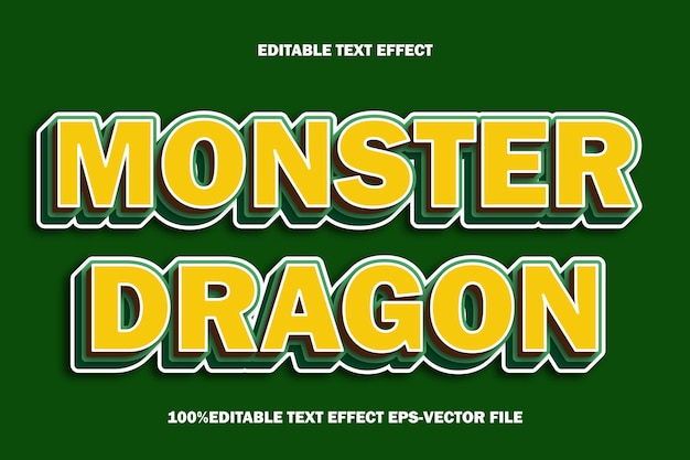 Monster Dragon Editable Text Effect 3D Emboss Gradient Style