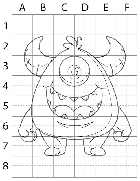 Vector monster drawing page