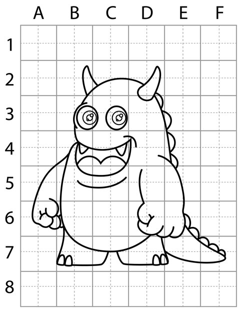 Vector monster drawing page