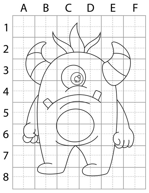 Vector monster drawing page