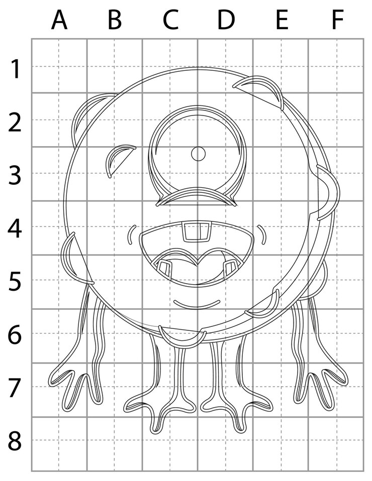 Vector monster drawing page