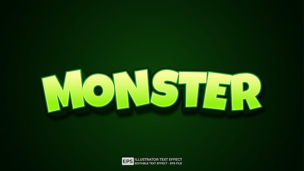 Monster editable 3D text effect font