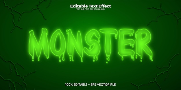 Monster editable text effect in modern trend style