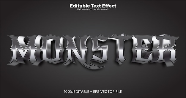 Monster editable text effect in modern trend style