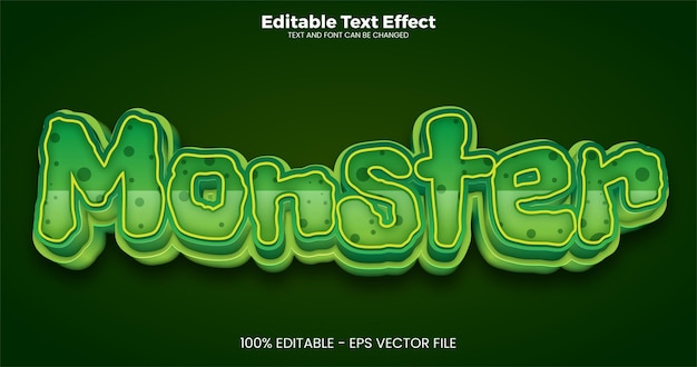 Monster editable text effect in modern trend style