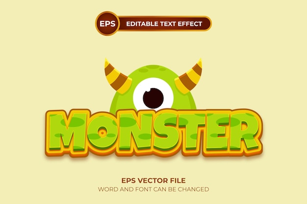 Monster editable text effect template