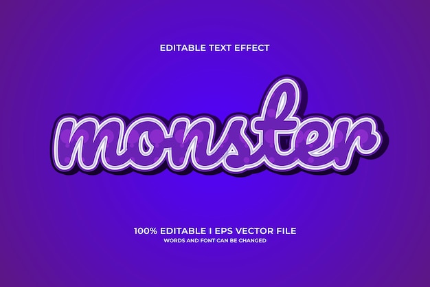 Monster editable text effect