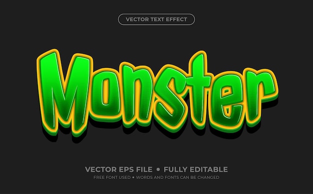 Vector monster editable vector text effect