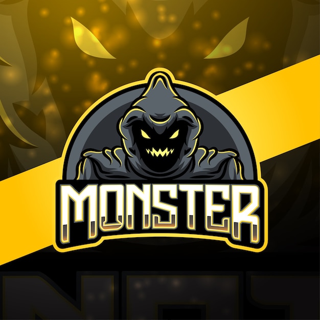 Monster esport mascotte logo ontwerp