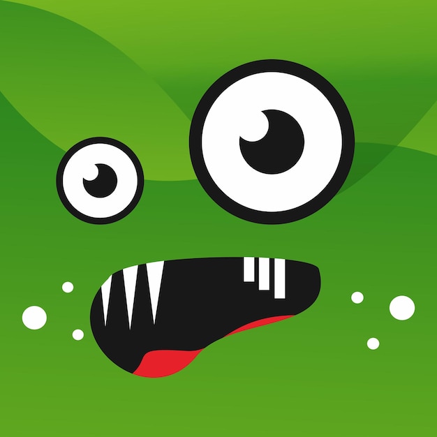 Vector monster expression face vector cute cartoon monster lazy thinking flat monster illustration