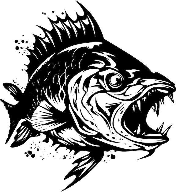 Monster Fish Logo Vector