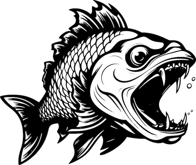 Vector monster fish logo vector