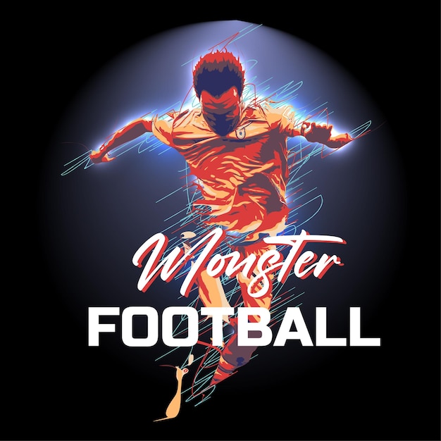 Vector monster football soccer dramatic light