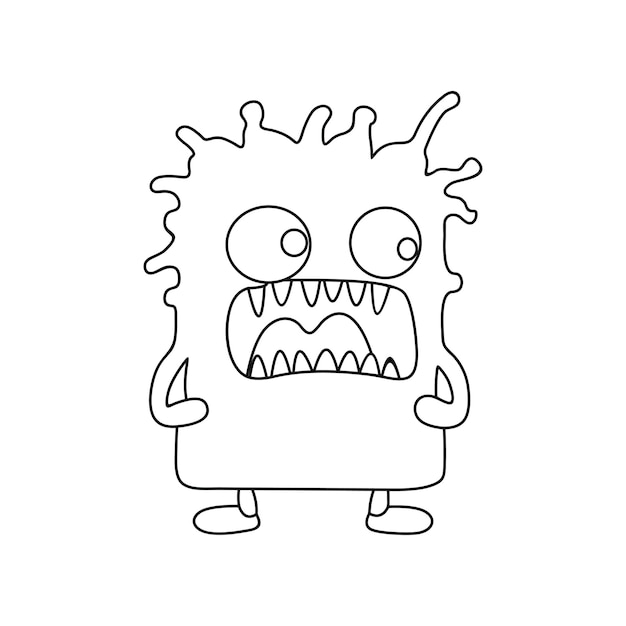 Vector monster funny character hand draw cartoon style