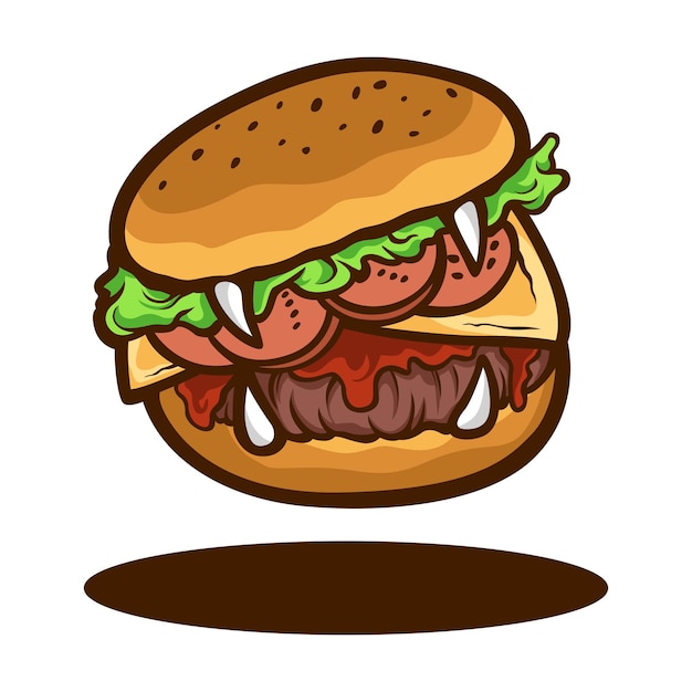 monster hamburger eten illustratie