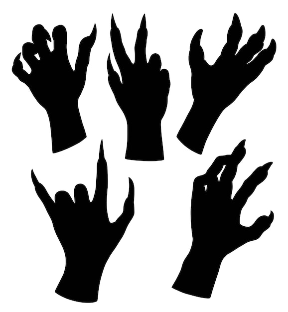 Monster hand silhouettes