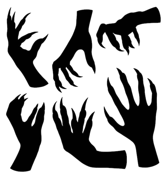 Monster hand teken silhouet