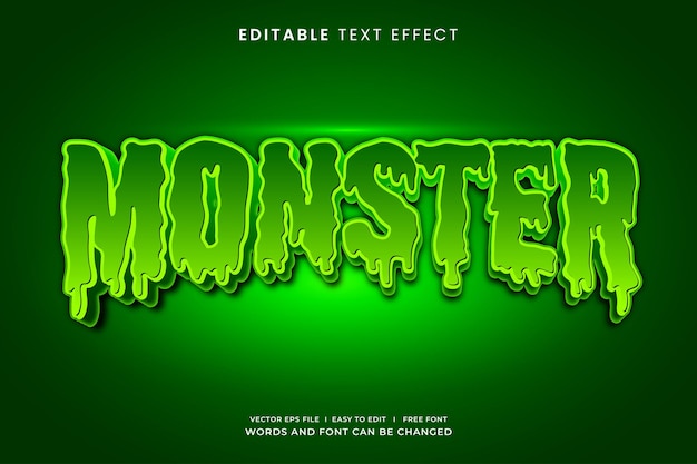 Vector monster horror text effect