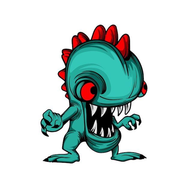 Monster kameleon stripfiguur clipart