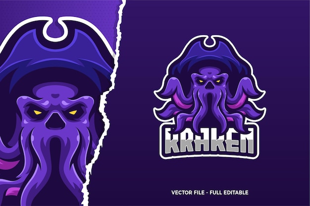 Шаблон логотипа Monster Kraken E-sport