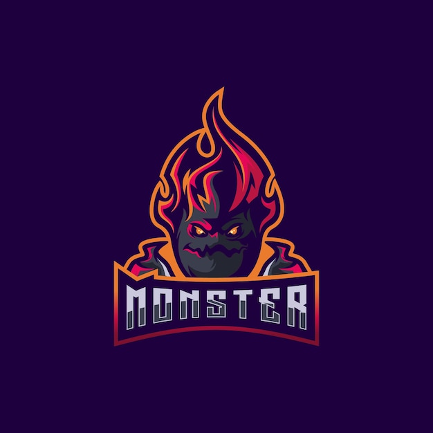 Vector monster logo design premium vector