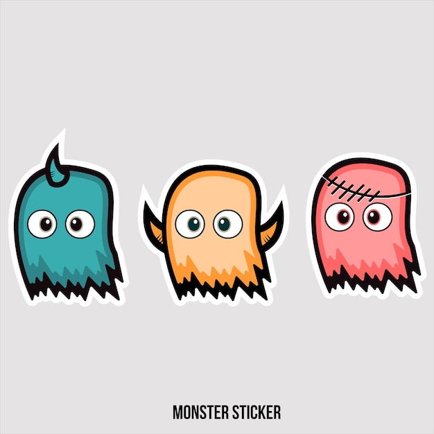 Monster-logo of etiket of sticker voor premium vector voor gezonde voeding