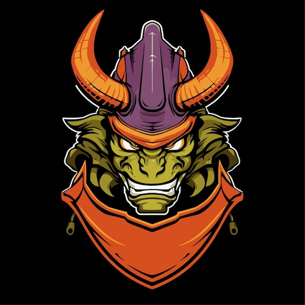 Monster-logo vlakke afbeelding