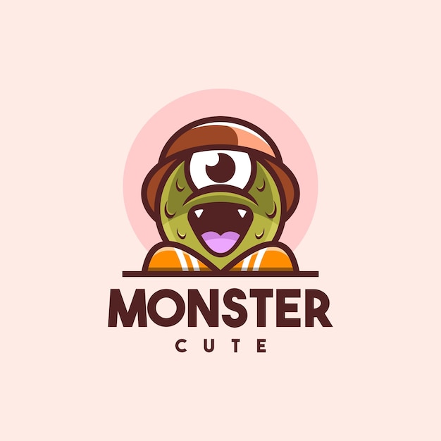 Monster mascot character logo vector