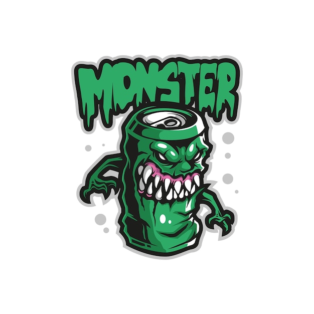 Monster mascotte logo ontwerp vector met moderne illustratie conceptstijl voor badge embleem en t-shirt afdrukken drink monster illustratie