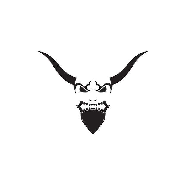 Monster masker cultuur met hoorn logo ontwerp vector grafisch symbool pictogram teken illustratie creatief