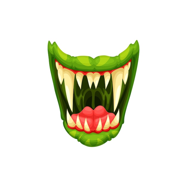 Vector monster mouth creepy zombie or alien roar jaws