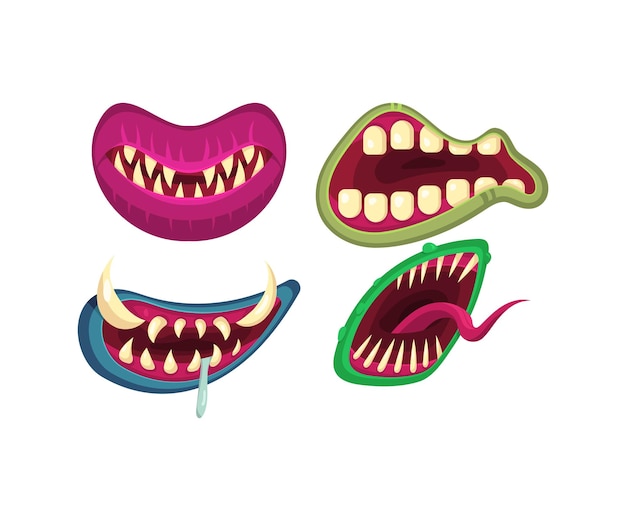 Vector monster mouth set