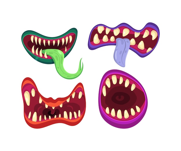 Vector monster mouth set