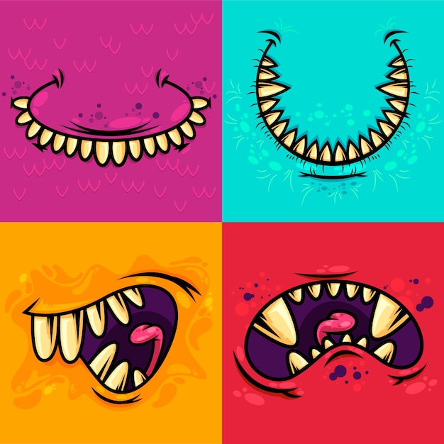 Vector monster mouth set