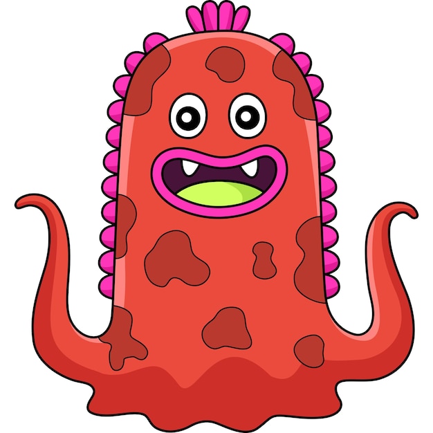 Monster Octopus Cartoon Colored Clipart