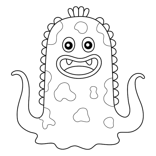 Monster octopus kleurplaat voor kinderen