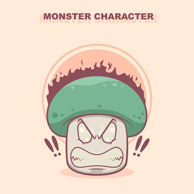 Vector monster paddestoel illustratie ontwerp vector