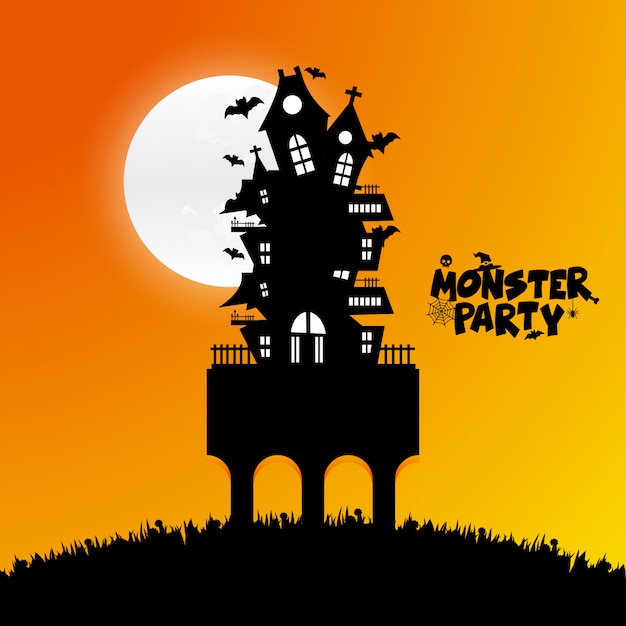 Monster party design with creative design vector