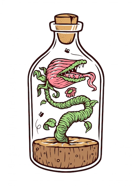 Monster plant in a bottle