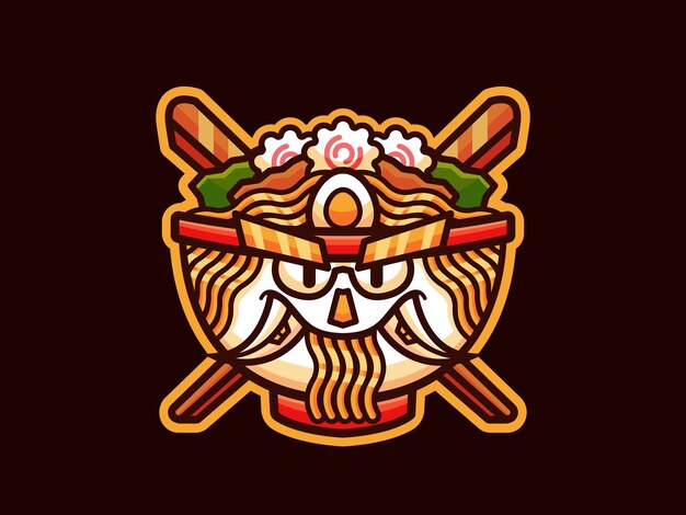 Vector monster ramen cartoon illustration