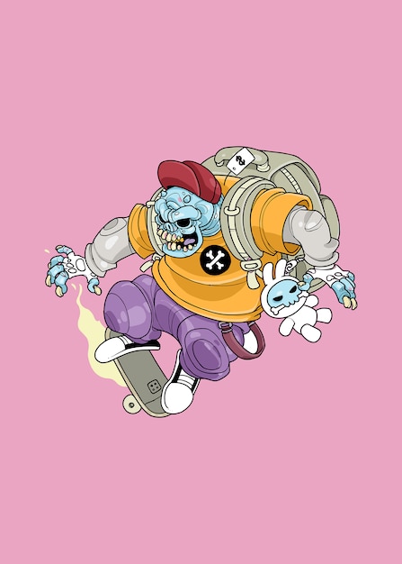 Vector monster skater