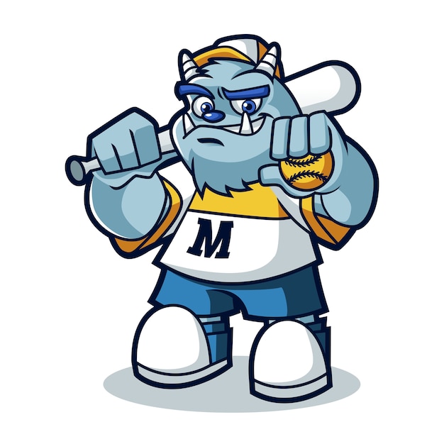 Disegno mascotte di monster softball