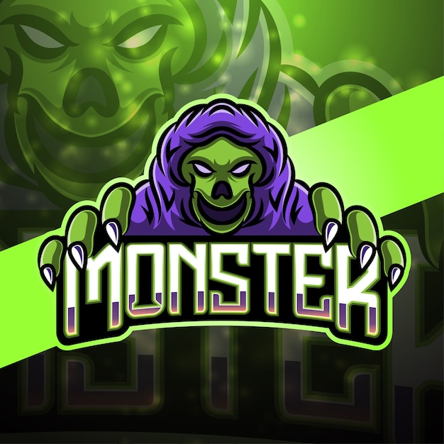 Vector monster sport mascot logo design