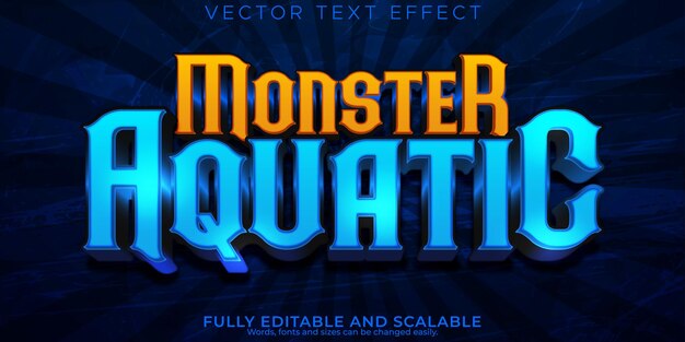 Vector monster text effect editable cartoon and pirate text style